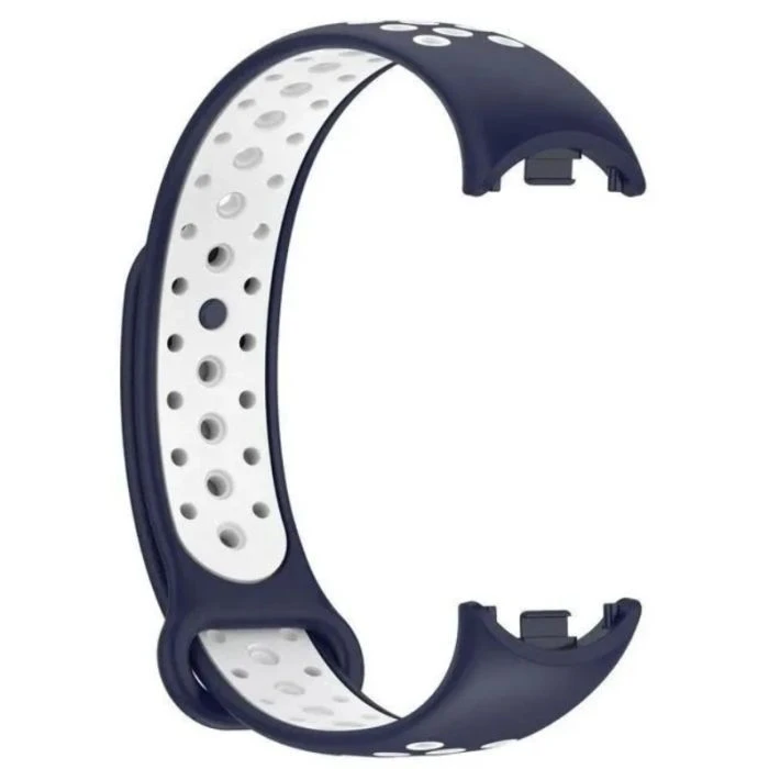 Ремінець для фітнес браслета BeCover Vents Style для Xiaomi Mi Smart Band 10 Blue-White (713632) (UA)