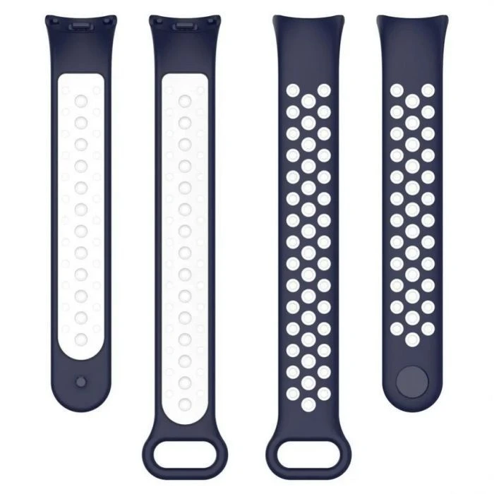 Ремінець для фітнес браслета BeCover Vents Style для Xiaomi Mi Smart Band 10 Blue-White (713632) (UA)
