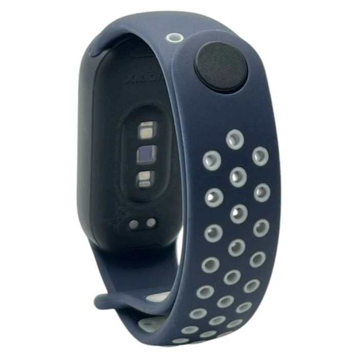 Ремешок для фитнес браслета BeCover Vents Style для Xiaomi Mi Smart Band 9 Blue-White (711987) (UA)