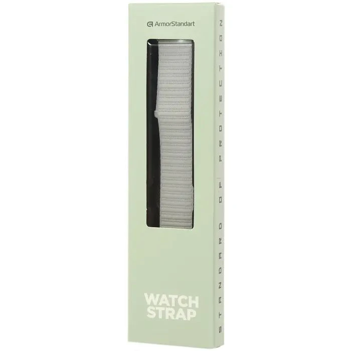 Ремінець для смарт-годинників Armorstandart Nylon Band Samsung Watch 8 / 8 Classic (20x113 mm) Світло-сірий (ARM87368) (UA) Сумісність: Samsung Gear; Колір: