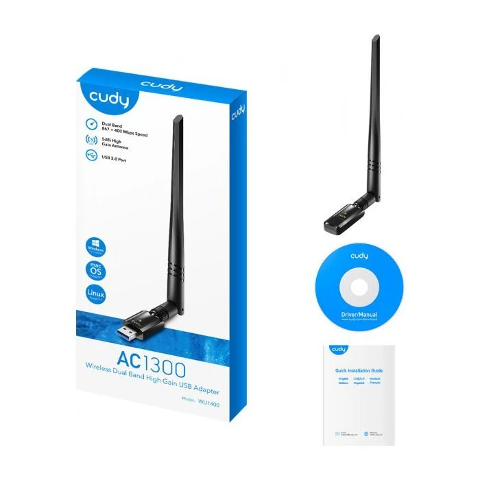 Мережева карта Wi-Fi Cudy WU1400 (UA) Швидкість передачі даних: до