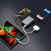 SWISSTEN 20000mAh SPACE 22/5W PD QC w/built-in cables USB-C/LIGHTNING Silver (8595217490598) (UA)