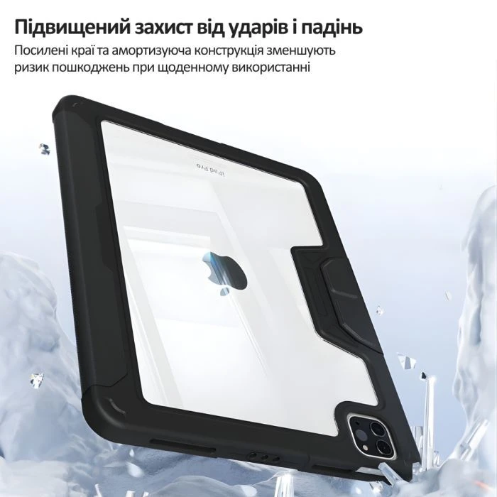 Чохол для планшета BeCover Rugged Origami Transparent Apple iPad Pro 11 2020/2021/2022 Black (714969) (UA)