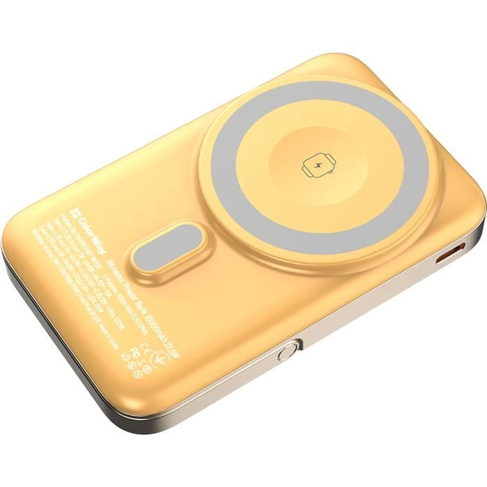 ColorWay 10 000 mAh PD/22.5W, 15W MagSafe & Watch Wireless Amber (CW-PB100LPA2Y-WPDD) (UA) Ємність: 10000 mAh; Призначення: для