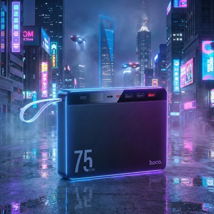 HOCO 75000 mAh Overlord PD/20W, QC/3.0/22.5W, Black (J94 / 714739) (UA)