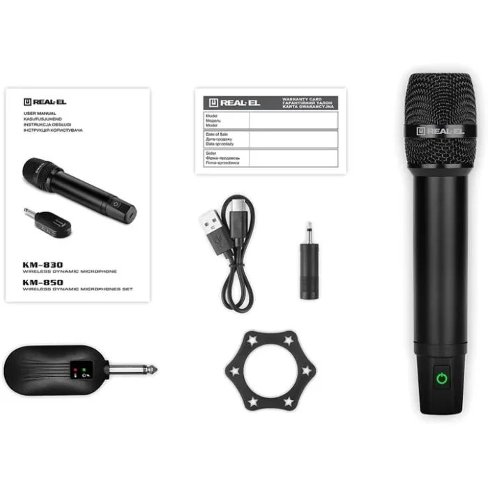 Мікрофон REAL-EL KM-830 Black (EL121900001) (UA)
