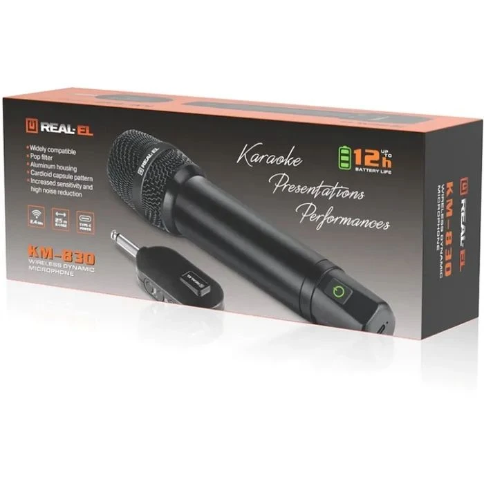 Мікрофон REAL-EL KM-830 Black (EL121900001) (UA)