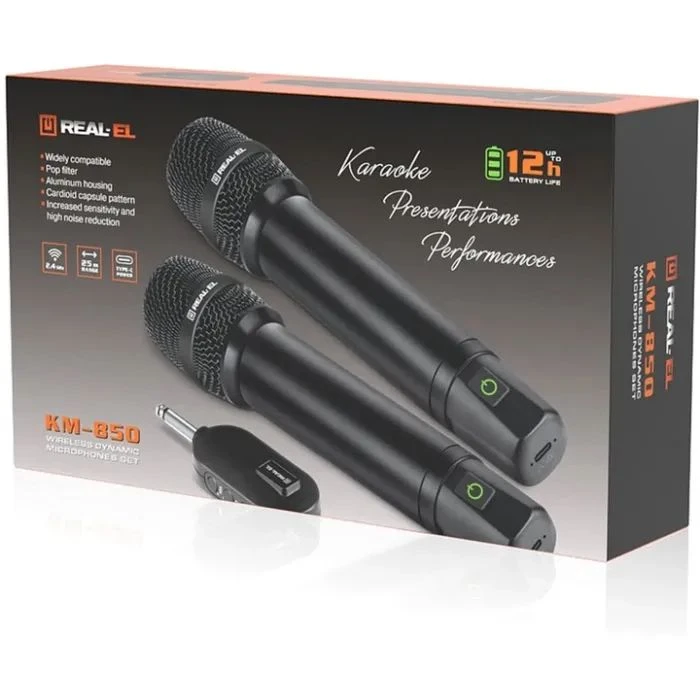 Микрофон REAL-EL KM-850 Black (EL121900002) (UA)