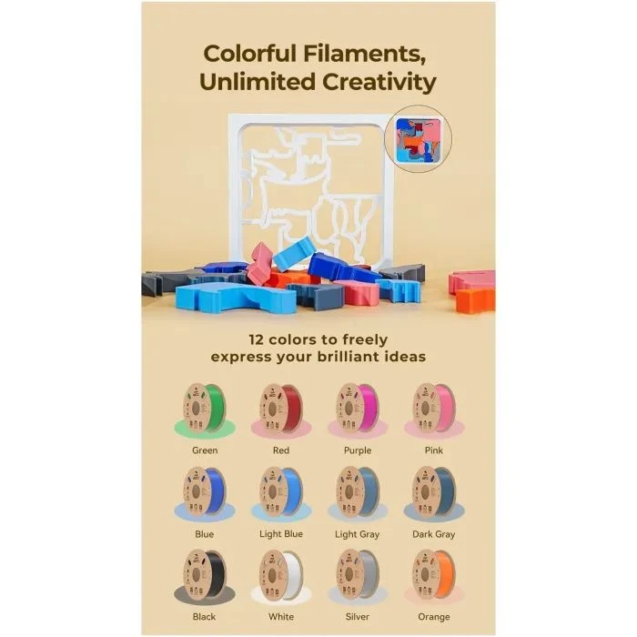 Пластик для 3D-принтера Creality PLA Fast, Ender, 1.75мм black 1kg + white 1kg (3301010395) (UA)