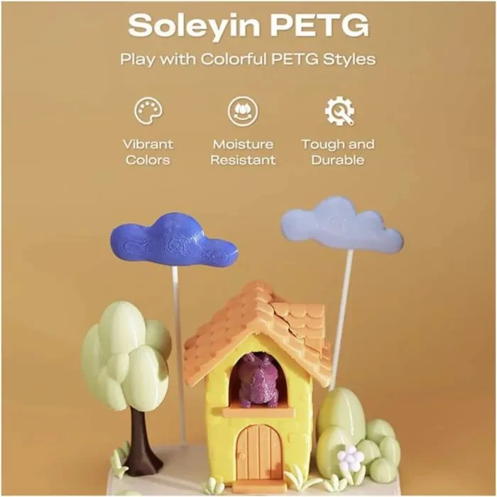 Пластик для 3D-принтера Creality Soleyin PETG 1.75мм, 1кг, білий (3301030164) (UA)
