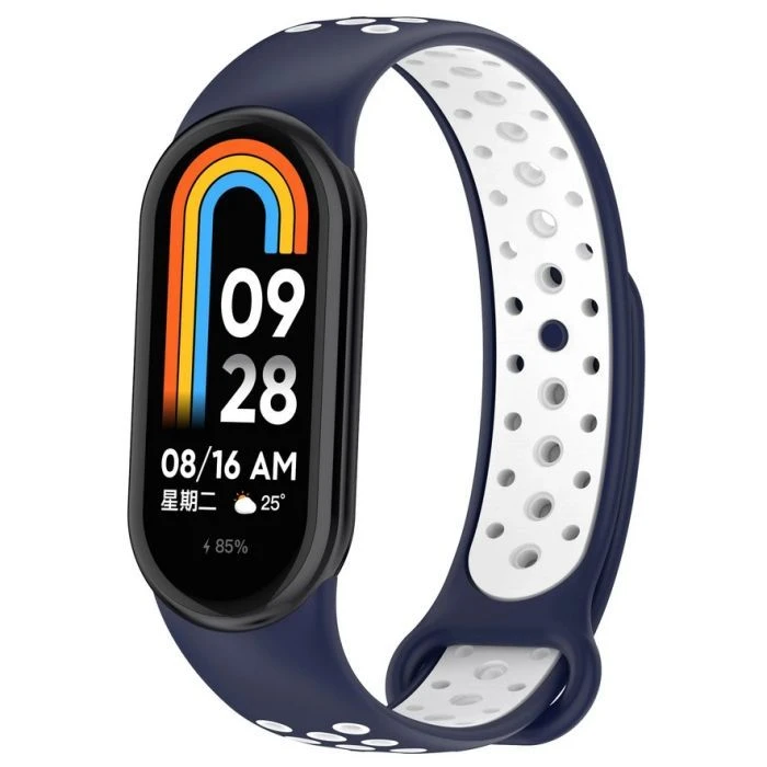Ремінець для фітнес браслета BeCover Vents Style для Xiaomi Mi Smart Band 10 Blue-White (713632) (UA) Сумісність: Xiaomi Mi Smart Band 10; Колір: