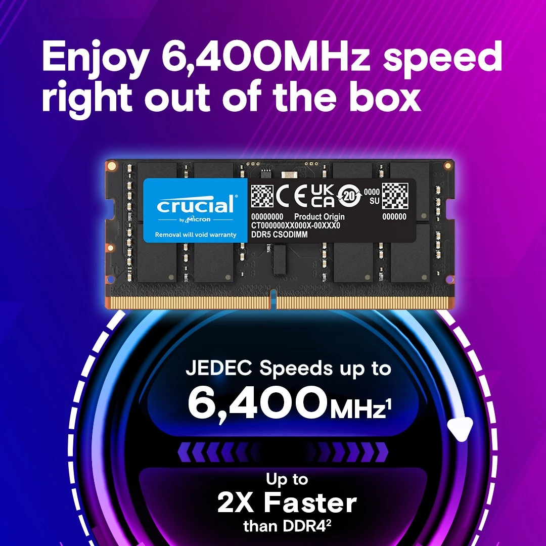 SoDIMM DDR5 24GB 6400 MHz Micron (CT24G64C52CS5) (UA)