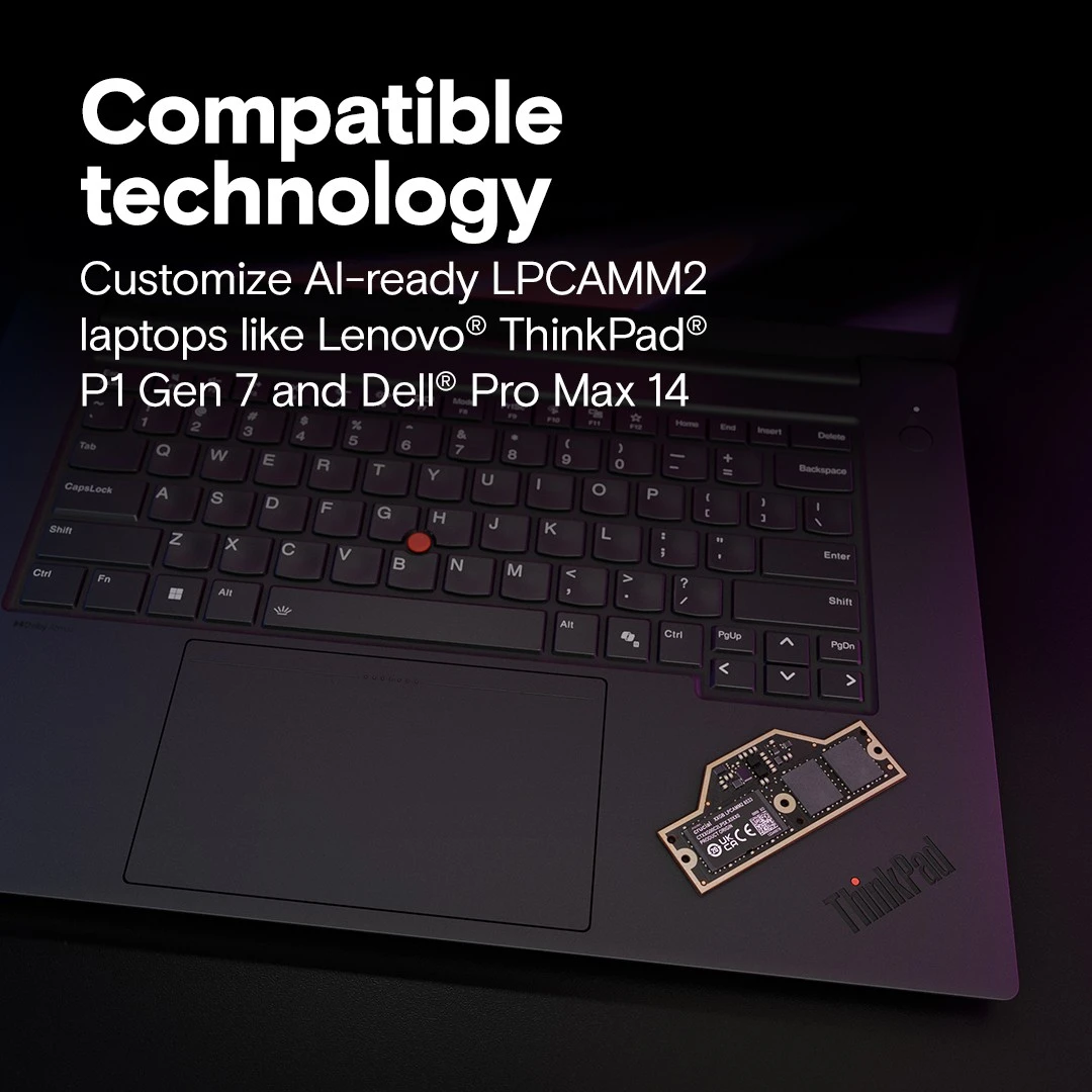 LPCAMM2 LPDDR5X 64GB 7500 MHz Micron (CT64G75C2LP5X) (UA) Обсяг пам'яті комплекту: 64 ГБ;