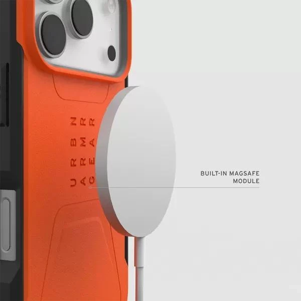 Чехол для смартфона URBAN ARMOR GEAR iPhone 17 Pro, Civilian MagSafe, Orange (114545119797) (UA) Бренд: URBAN ARMOR GEAR; Совместимость: