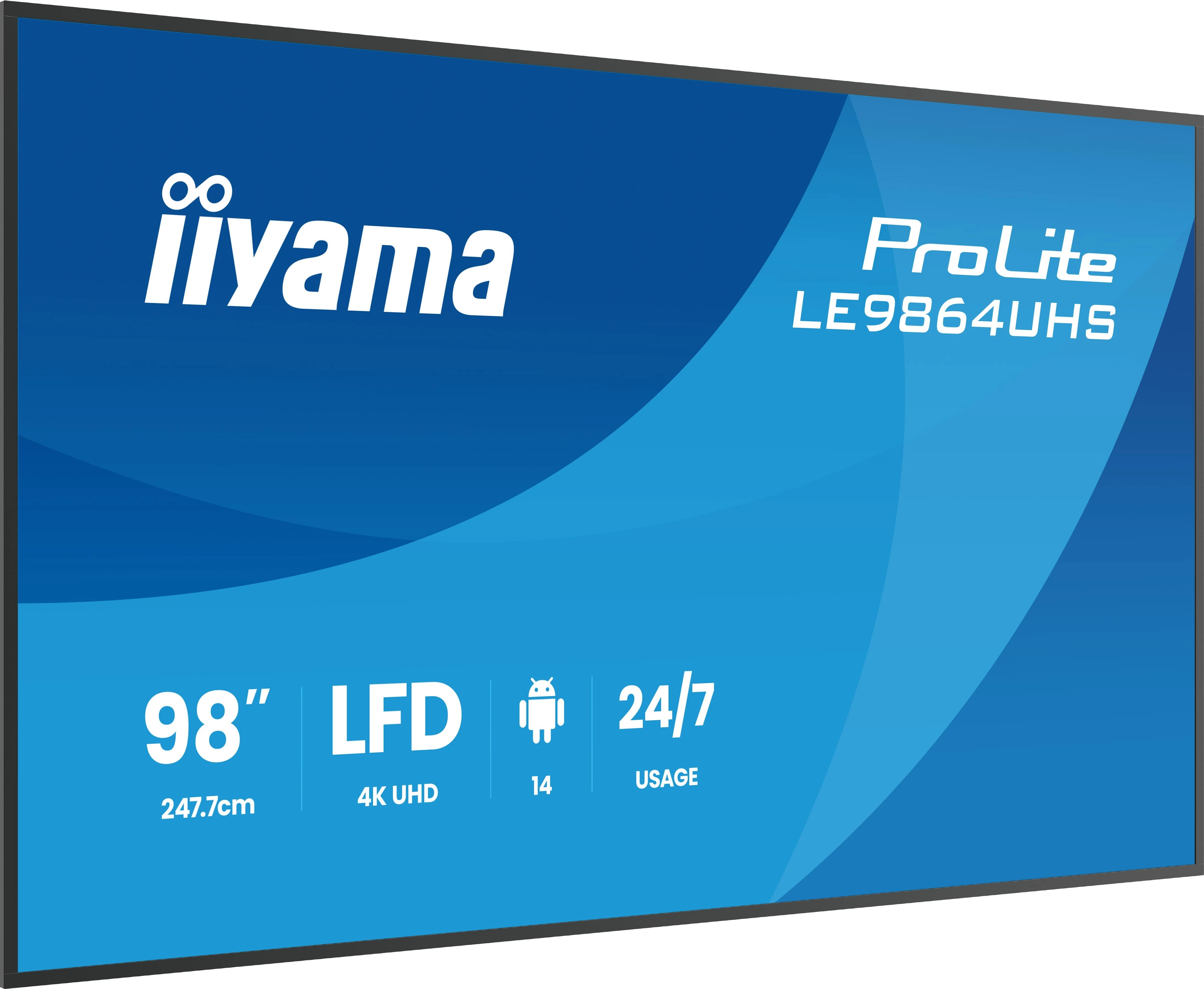 Iiyama ProLite LE9864UHS-B1AG 98  чорний (UA) Колір: чорний; Тип: ЖК-панель;