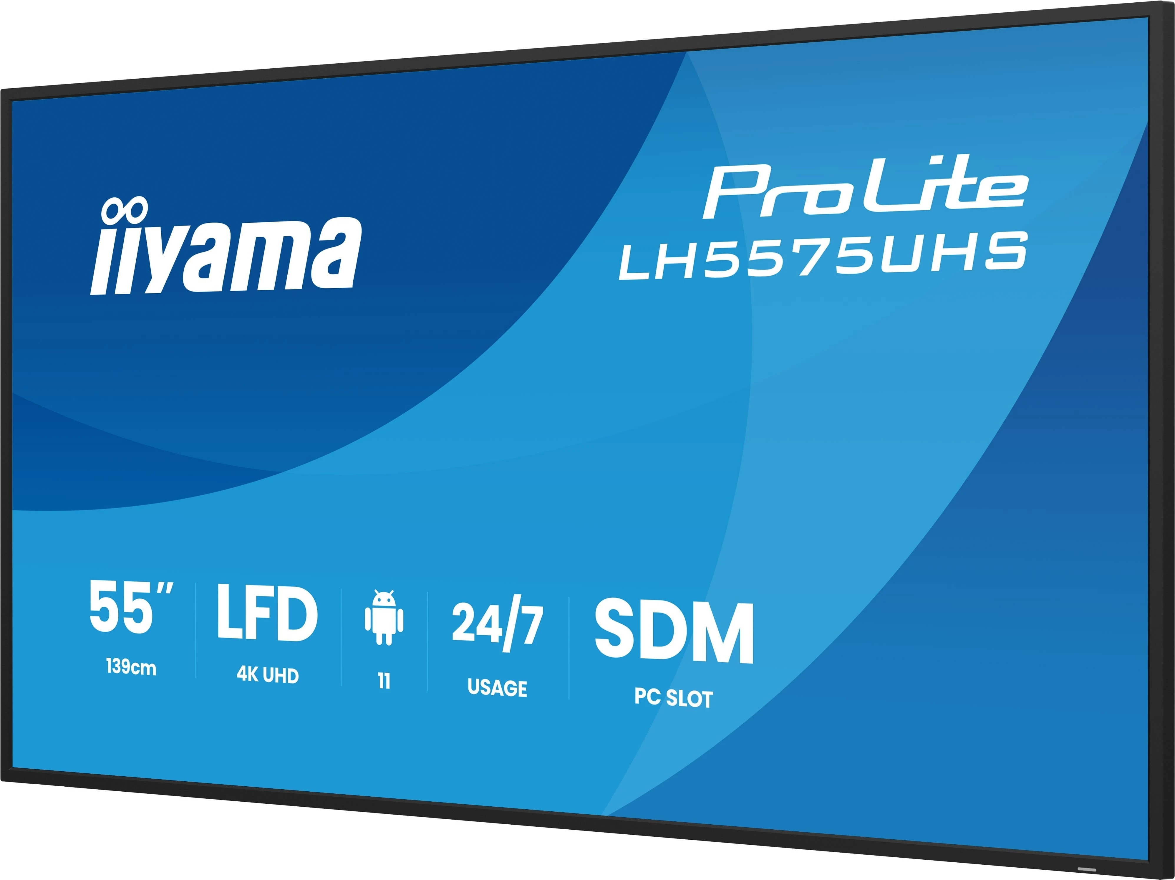 Iiyama ProLite LH5575UHS-B2AG 54.6  (UA) Колір: чорний; Тип: ЖК-панель;
