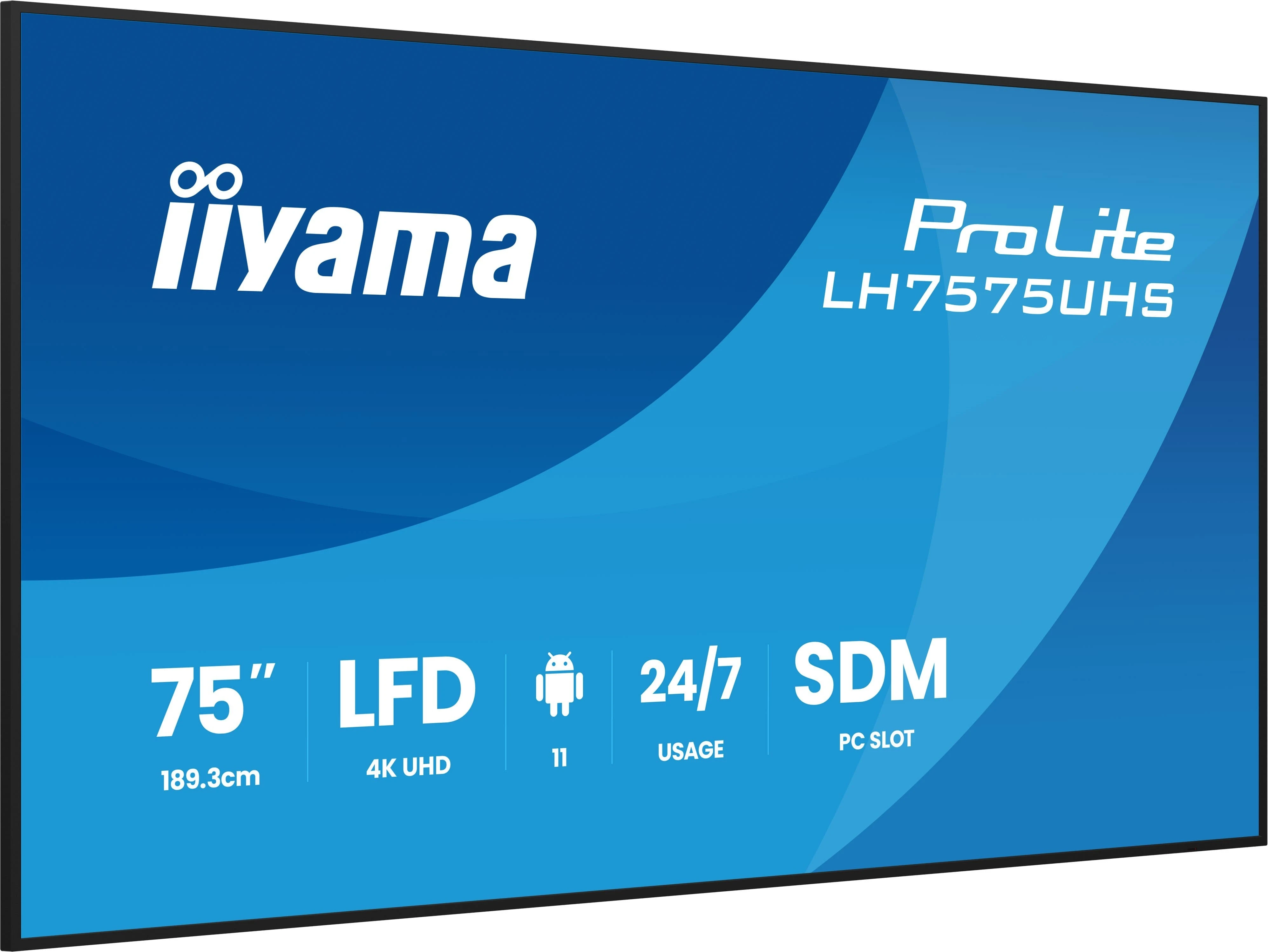 Iiyama ProLite LH7575UHS-B2AG 75  (UA) Цвет: черный; Тип: ЖК-панель;