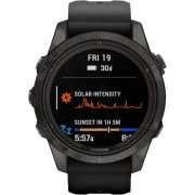 Смарт-годинники Garmin Fenix 7S Pro Sapphire Solar Carbon G. DLC Tit. з чорним ремінцем (010-02776-10/11/54)