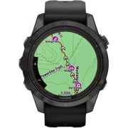 Смарт-годинники Garmin Fenix 7S Pro Sapphire Solar Carbon G. DLC Tit. з чорним ремінцем (010-02776-10/11/54)
