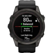 Смарт-годинники Garmin Fenix 7S Pro Sapphire Solar Carbon G. DLC Tit. з чорним ремінцем (010-02776-10/11/54)