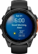 Смарт-годинник Garmin Fenix 8 47mm AMOLED Slate Gray з чорним силіконовим ремінцем (010-02904-00/09)