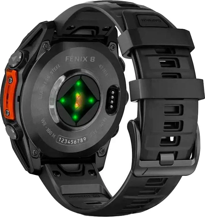Смарт-годинник Garmin Fenix 8 47mm AMOLED Slate Gray з чорним силіконовим ремінцем (010-02904-00/09)