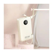 Dudao 20000mAh K14+ 22.5W, PD, QC, USB-A, USB-C(In/Out), with built-in USB-C/Lightning cables, White (6977196680023) (UA)