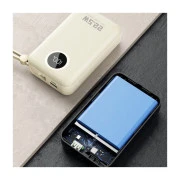 Dudao 20000mAh K14+ 22.5W, PD, QC, USB-A, USB-C(In/Out), with built-in USB-C/Lightning cables, White (6977196680023) (UA)