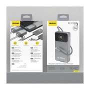 Dudao K31Pro 20000mAh 45W PD, QC, with built-in USB-C/Lightning cables (6977196682010) (UA)