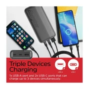 Energizer 20000mAh 15W, USB-A, 2*USB-C, Чорний (UE20050CC) (UA)