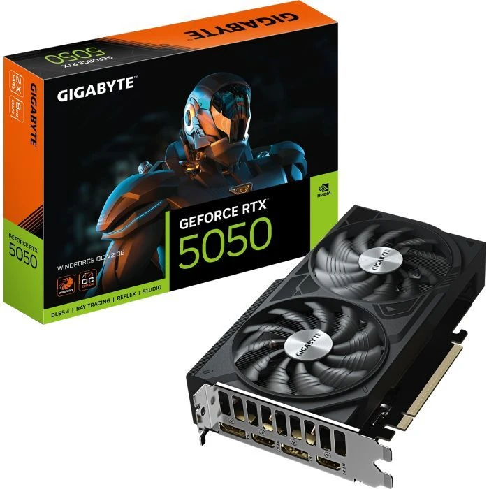 GIGABYTE GeForce RTX5050 8Gb WINDFORCE OC V2 (GV-N5050WF2OCV2-8GD) (UA) Сімейство графіки: NVIDIA;