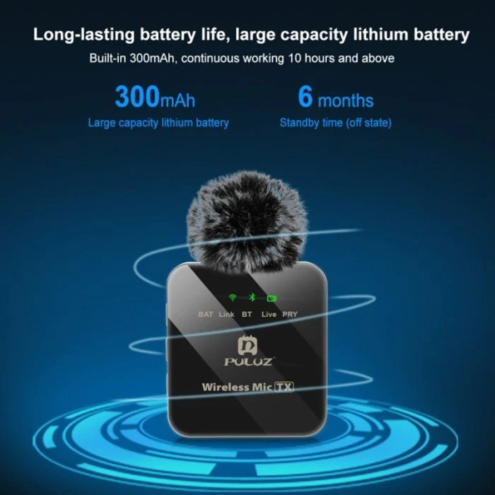 Мікрофон Puluz PULUZ 2 TX + 1 RX Wireless black (PU3154B) (UA)