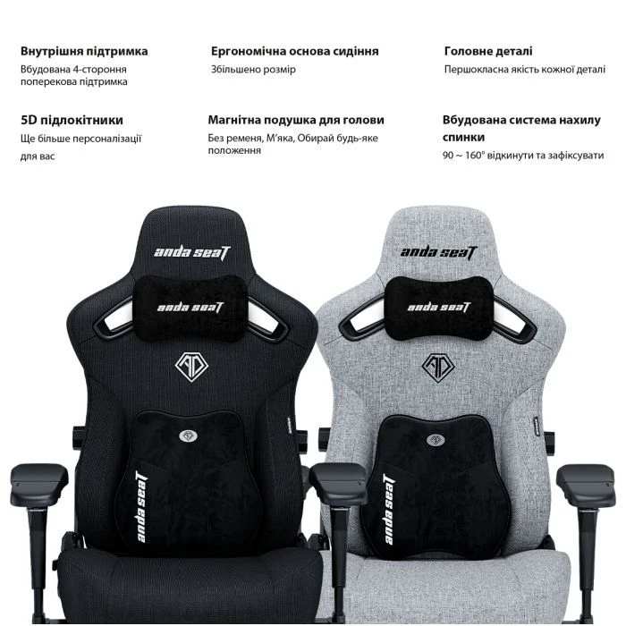 Anda Seat Kaiser 3 Pro Fabric Size XL Gray (AD12YDC-XL-01-G-PV/F-G02) (UA)