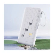 Dudao 10000mAh K11 10W, USB-A, USB-C, microUSB, with USB-A/USB-C/Lightning/MicroUSB cables White (6977196681860) (UA)