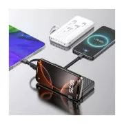 Dudao 10000mAh K11 10W, USB-A, USB-C, microUSB, with USB-A/USB-C/Lightning/MicroUSB cables White (6977196681860) (UA)