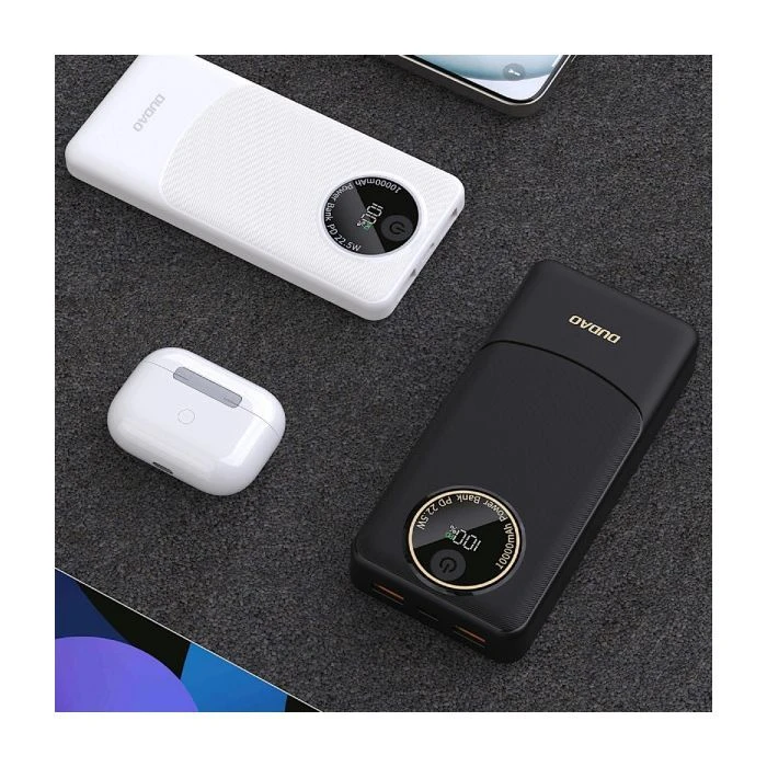Dudao 10000mAh K12 22.5W, PD, QC, 2*USB-A, USB-C(In/Out), White (6976625333875) (UA)