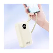 Dudao 20000mAh K14+ 22.5W, PD, QC, USB-A, USB-C(In/Out), with built-in USB-C/Lightning cables, White (6977196680023) (UA)