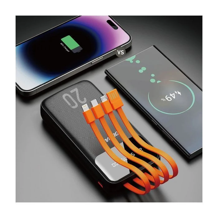 Dudao K6Pro+ 20000mAh 10W with USB-C/Lightning/MicroUSB/USB-A cables (6977196682393) (UA)