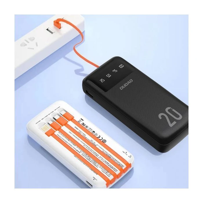 Dudao K6Pro+ 20000mAh 10W with USB-C/Lightning/MicroUSB/USB-A cables (6977196682393) (UA)