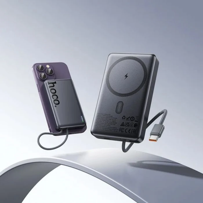 HOCO 10000 mAh Origen Dual PD/20W Magnetic with cable Type-C Metal Gray (Q44 / 714983) (UA)