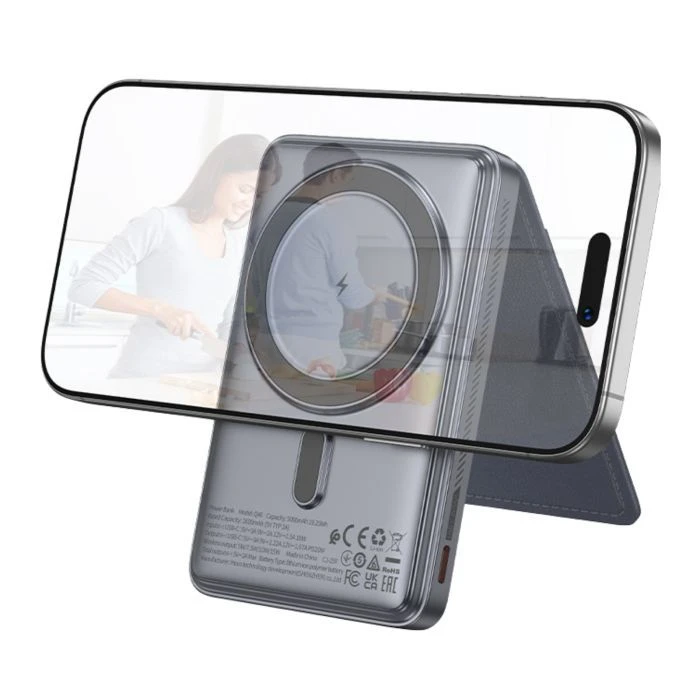 HOCO 5000mAh Title PD/20W Magnetic with stand + mini wallet Grey (Q46 / 714988) (UA)