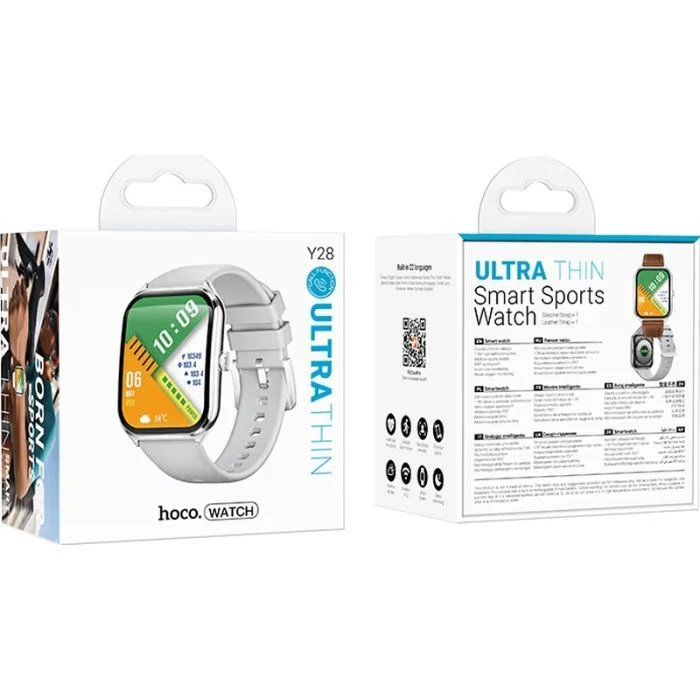 Смарт-часы HOCO Y28 AMOLED Smart sports watch (call version) Silver (6942007648486) (UA)