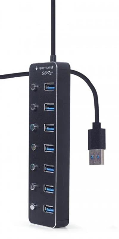 USB-хаб Gembird 7 ports Black (UHB-U3P7P-01) с выключателями (UA)