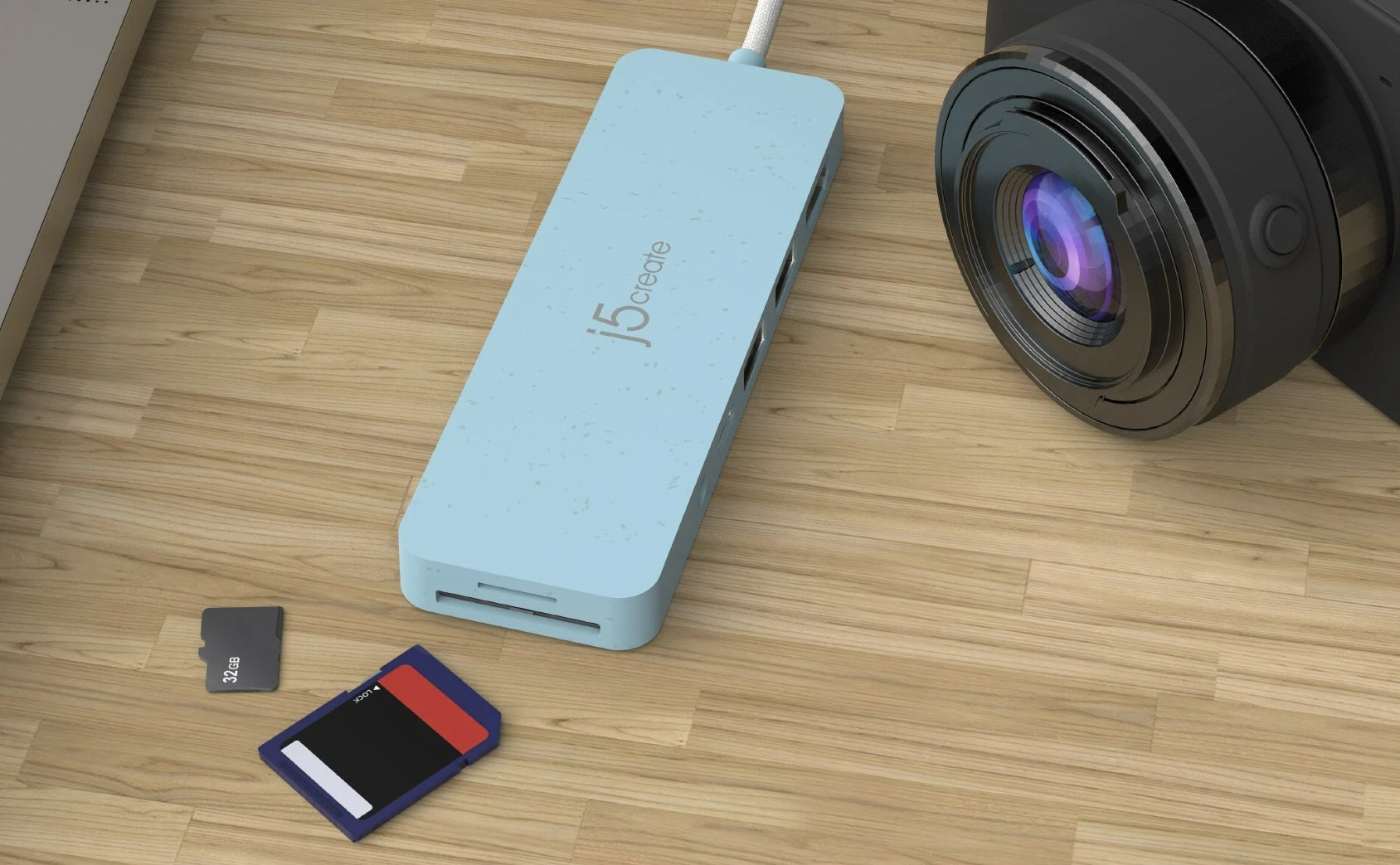 USB-хаб J5create USB-C 6-в-1 Cyan (JCD373EC-N) (UA)