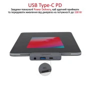 USB-хаб Promate PadHub-Pro USB Type-C 4-в-1 Grey (padhub-pro.grey) (UA)