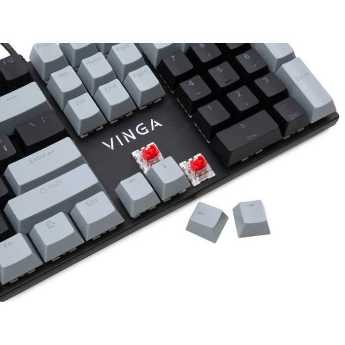 Vinga KBGM-090 LED Red Switch USB Grey/Black (KBGM-090R Grey/Black) (UA)