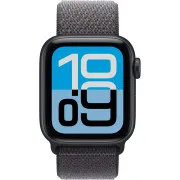Apple Watch SE 3 GPS 40mm Midnight Aluminum Case with Dark Gray Sport Loop (MEHX4+MFFA4)