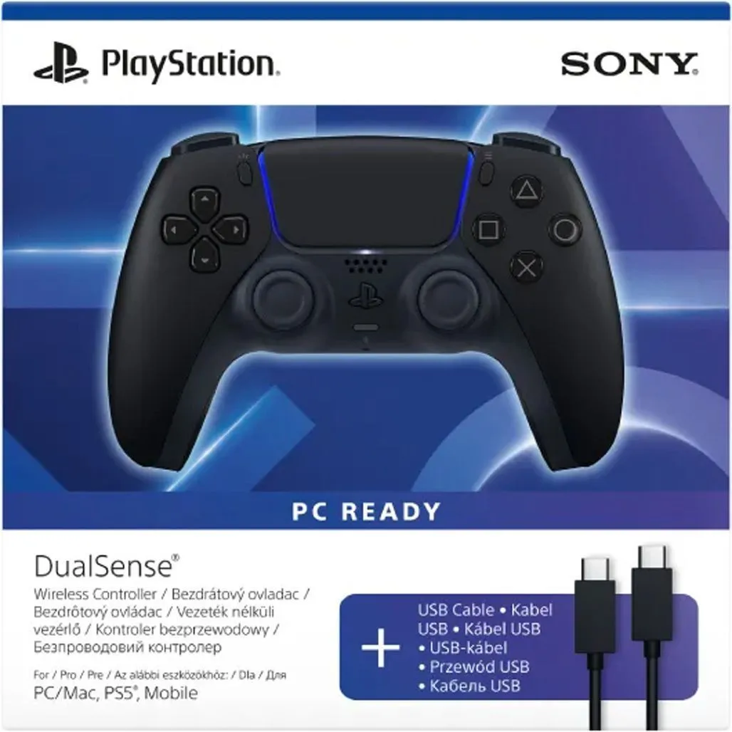 Геймпад Sony DualSense для PS5 Midnight Black + USB-C cable (1000051651) (UA)