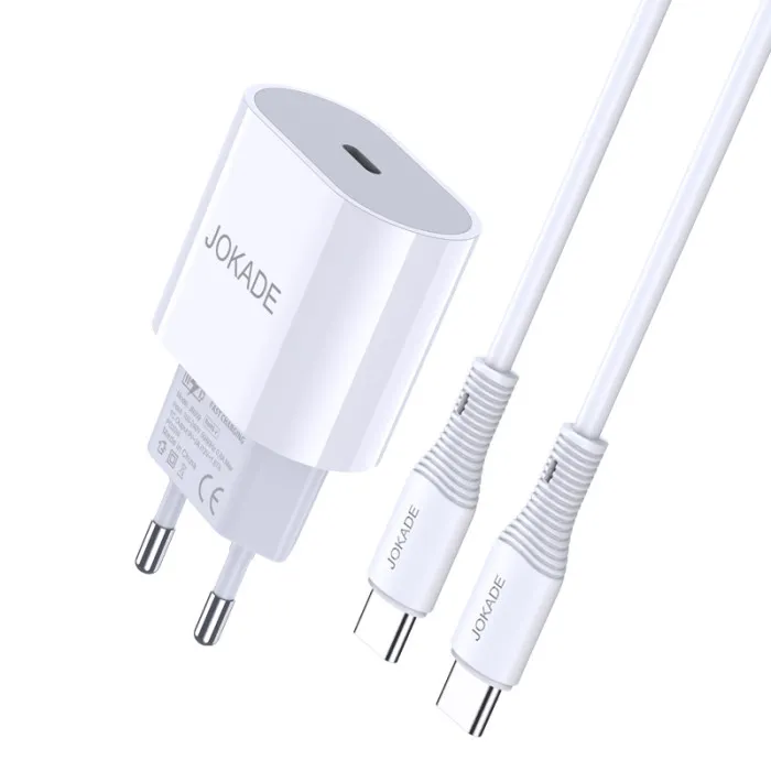 МЗП Jokade JB010 (USB-C/PD20W) + кабель Type-C to Lightning White