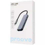 Type-C-Хаб Proove Arc Link 5 in 1 (2*Type-C + 2*USB3.0 + HDMI) (silver) (HBAL00010604)